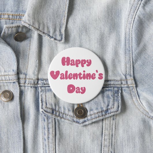 Happy Valentine's Day Glitter Button (In situ)
