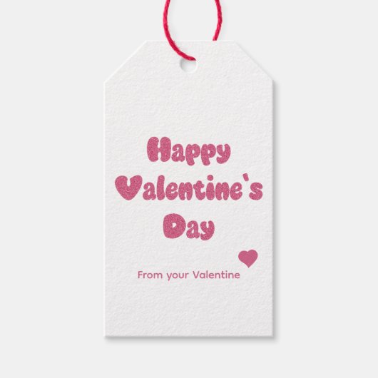 Happy Valentine's Day Glitter Cadeaulabel (Voorkant)