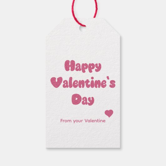 Happy Valentine's Day Glitter Cadeaulabel (Achterkant)