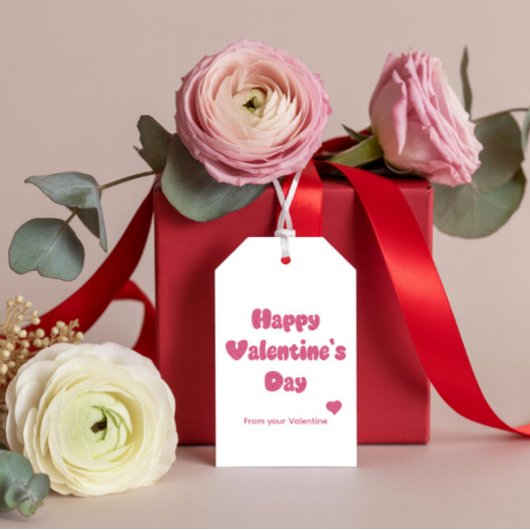 Happy Valentine's Day Glitter Cadeaulabel