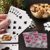 Happy Valentines Day Glitter Love Bling Hearts Pokerkaarten (Insitu)