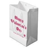 Happy Valentine's Day Glitter Medium Cadeauzakje (Voorkant Gekanteld)