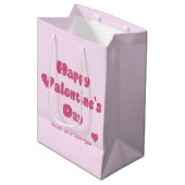 Happy Valentine's Day Glitter Medium Cadeauzakje (Voorkant Gekanteld)