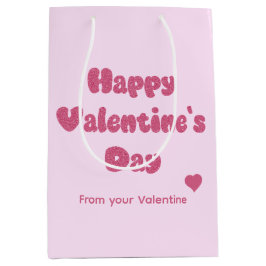 Happy Valentine's Day Glitter Medium Cadeauzakje