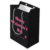 Happy Valentine's Day Glitter Medium Cadeauzakje (Voorkant Gekanteld)