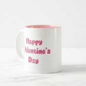 Happy Valentine's Day Glitter Tweekleurige Koffiemok (Voorkant links)