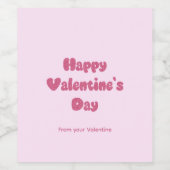Happy Valentine's Day Glitter Wijn Etiket (Enkel label)