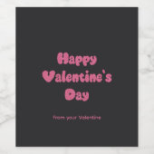 Happy Valentine's Day Glitter Wijn Etiket (Enkel label)