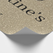 Happy Valentine's Day Glittery Gold Black Custom Cadeaupapier (Hoek)