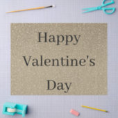 Happy Valentine's Day Glittery Gold Black Custom Tissuepapier (Craft)