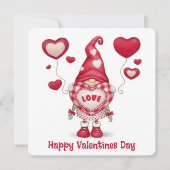 Happy Valentines Day Gnome Feestdagenkaart (Voorkant)