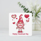 Happy Valentines Day Gnome Feestdagenkaart (Staand voorkant)