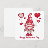 Happy Valentines Day Gnome Feestdagenkaart (Voorkant / Achterkant)