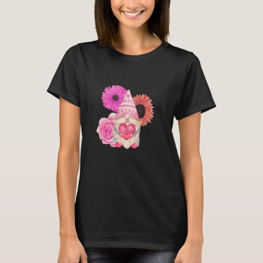 Happy Valentine's Day Gnome Sunflowers T-shirt (Voorkant)