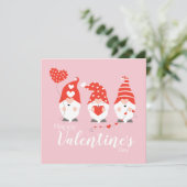 Happy Valentines Day Gnomes Red Pink (Staand voorkant)