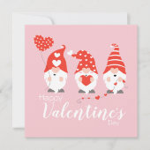 Happy Valentines Day Gnomes Red Pink (Voorkant)