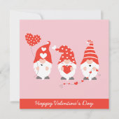 Happy Valentines Day Gnomes Red Pink (Voorkant)
