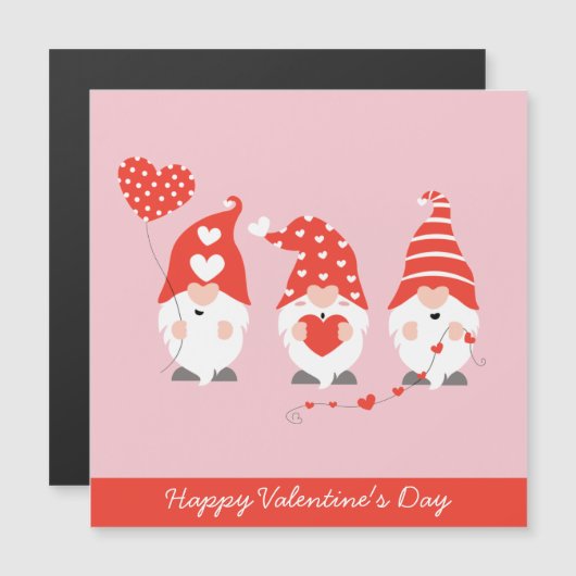 Happy Valentines Day Gnomes Red Pink (Voorkant / Achterkant)