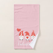 Happy Valentines Day Gnomes Red Pink Bad Handdoek (Handdoek)