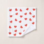 Happy Valentines Day Gnomes Red Pink Bad Handdoek (Wasdoekje)