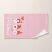 Happy Valentines Day Gnomes Red Pink Bad Handdoek (Handdoek)