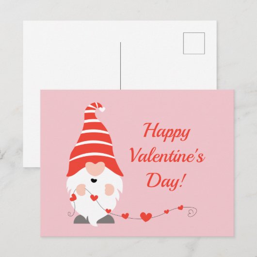Happy Valentines Day Gnomes Red Pink Briefkaart (Voorkant / Achterkant)