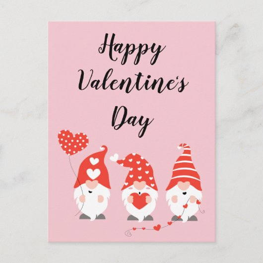 Happy Valentines Day Gnomes Red Pink Briefkaart (Voorkant)