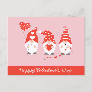 Happy Valentines Day Gnomes Red Pink Briefkaart