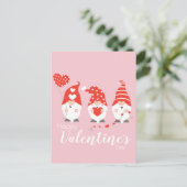 Happy Valentines Day Gnomes Red Pink Briefkaart (Staand voorkant)