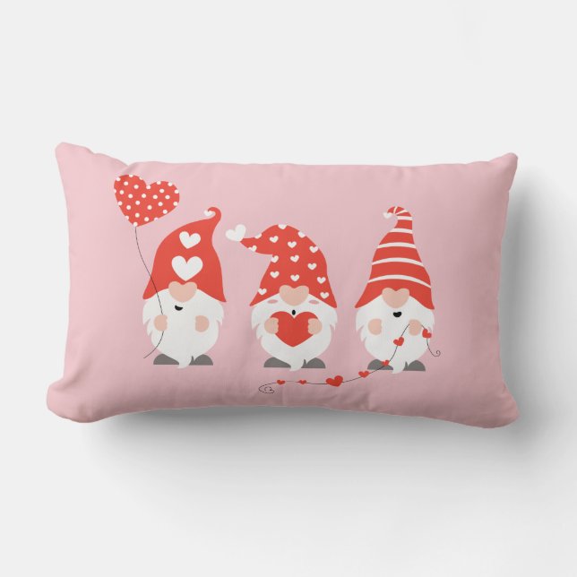 Happy Valentines Day Gnomes Red Pink Kussen (Voorkant)