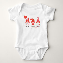 Happy Valentines Day Gnomes Red Pink Romper