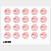 Happy Valentines Day Gnomes Red Pink Ronde Sticker (Vel)