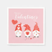 Happy Valentines Day Gnomes Red Pink Servet (Voorkant)