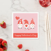 Happy Valentines Day Gnomes Red Pink Servet (Insitu)