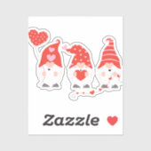 Happy Valentines Day Gnomes Red Pink Sticker (Vel)