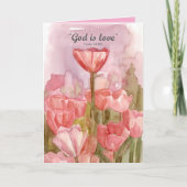 Happy Valentine's Day God is Love Scripture Tulips Kaart (Voorkant)