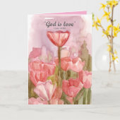 Happy Valentine's Day God is Love Scripture Tulips Kaart (Gele Bloem)