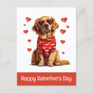 Happy Valentines Day Golden Retriever Dog Feestdagenkaart