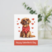 Happy Valentines Day Golden Retriever Dog Feestdagenkaart (Staand voorkant)