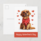 Happy Valentines Day Golden Retriever Dog Feestdagenkaart (Voorkant / Achterkant)