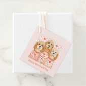 Happy Valentines Day Goldendoodle Dogs Bedankjes Labels (In situ)