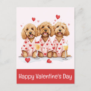 Happy Valentines Day Goldendoodle Dogs Briefkaart