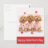 Happy Valentines Day Goldendoodle Dogs Briefkaart (Voorkant / Achterkant)