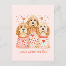Happy Valentines Day Goldendoodle Dogs Briefkaart