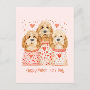 Happy Valentines Day Goldendoodle Dogs Briefkaart