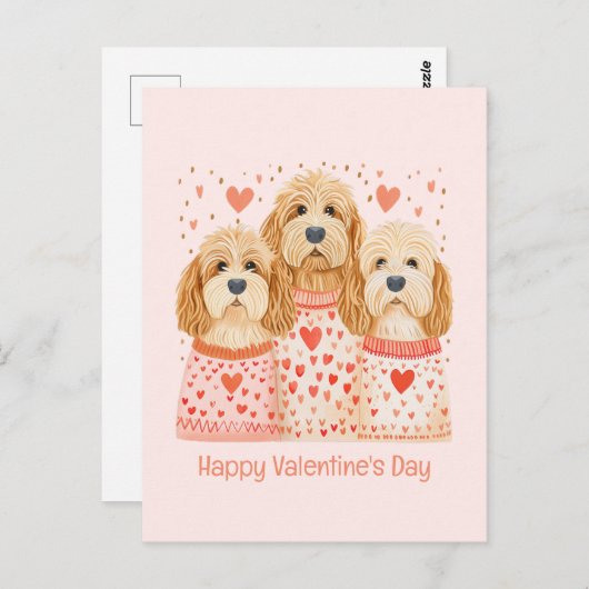 Happy Valentines Day Goldendoodle Dogs Briefkaart (Voorkant / Achterkant)