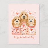 Happy Valentines Day Goldendoodle Dogs Briefkaart (Voorkant)