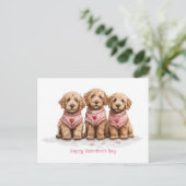 Happy Valentines Day Goldendoodle Dogs Briefkaart (Staand voorkant)