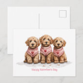 Happy Valentines Day Goldendoodle Dogs Briefkaart (Voorkant / Achterkant)