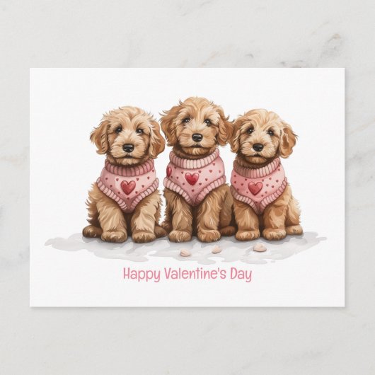 Happy Valentines Day Goldendoodle Dogs Briefkaart (Voorkant)